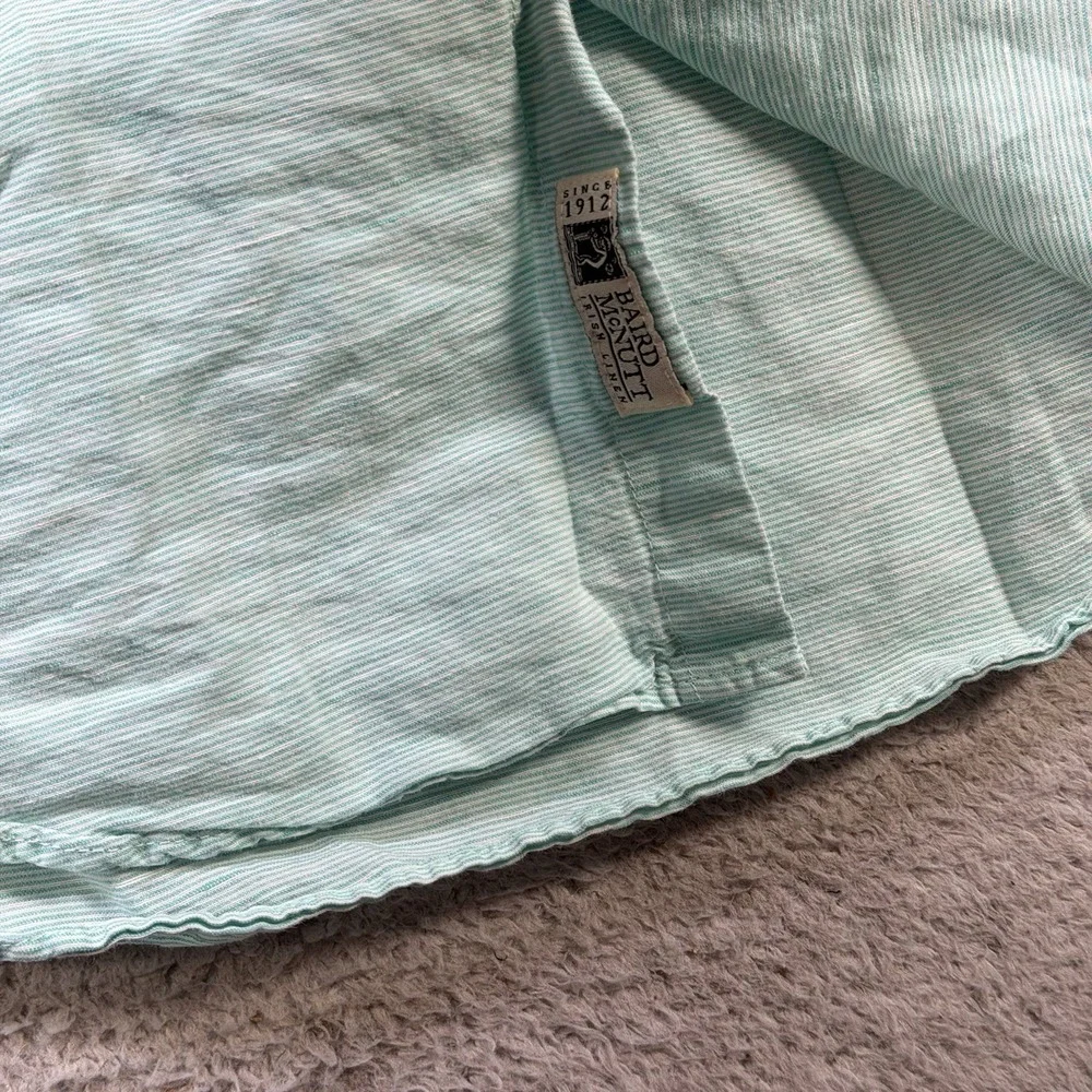 J. Crew Shirt Mens Medium Teal Baird McNutt Irish Linen Blend Button Down Slim
